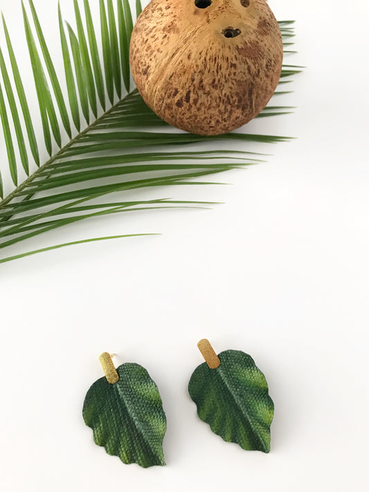 COFFEE PLANT LEAF EARRINGS | VR Seeds and Fruits