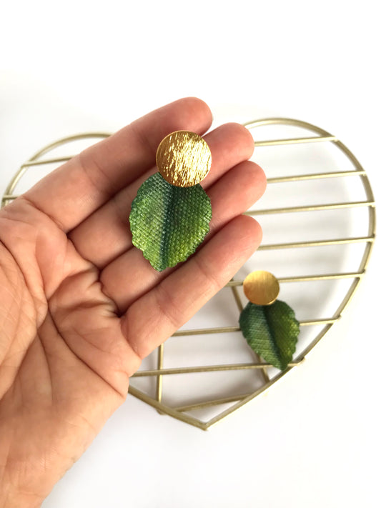 SUNFLOWER LEAF EARRINGS