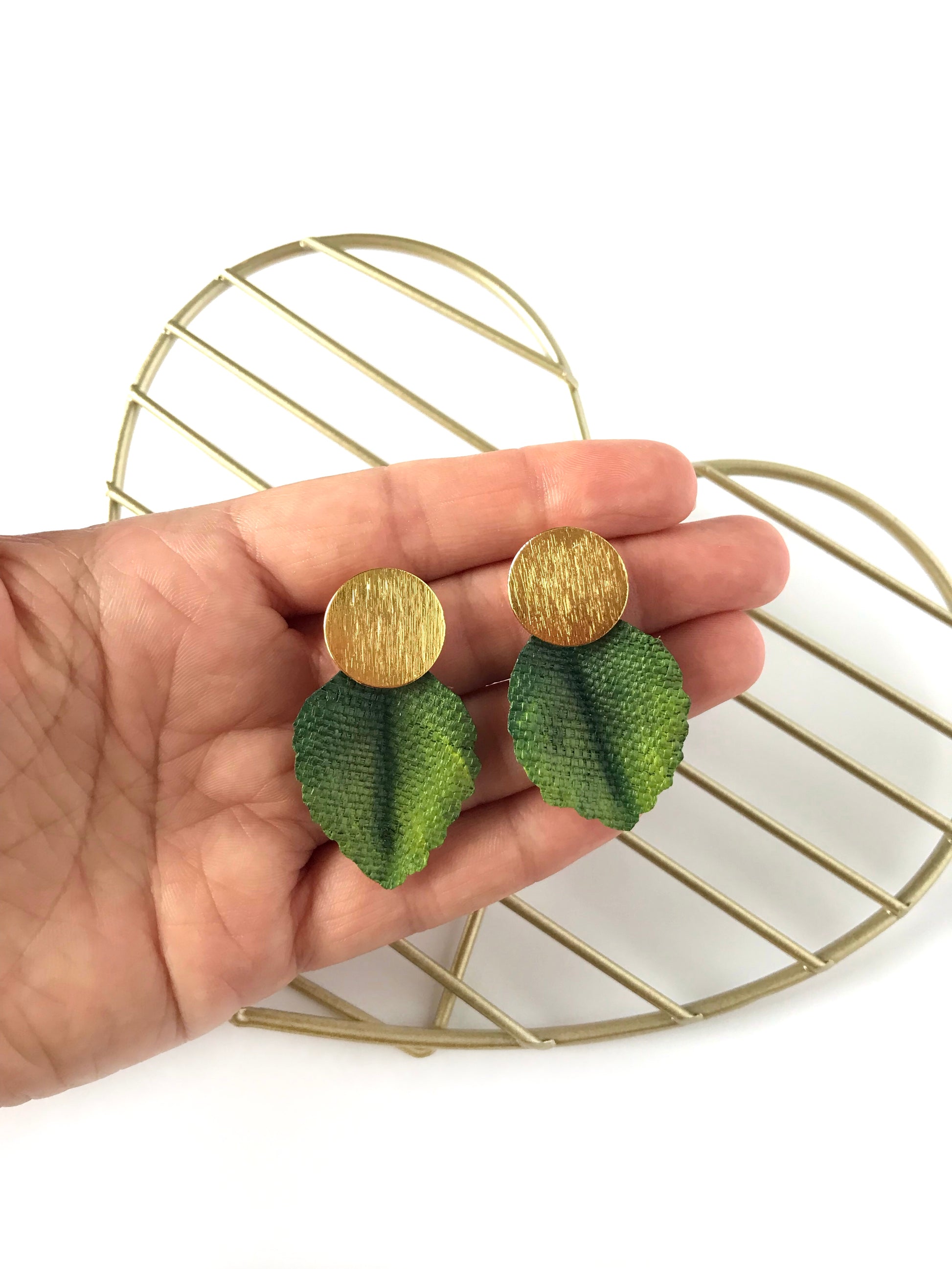 SUNFLOWER LEAF EARRINGS